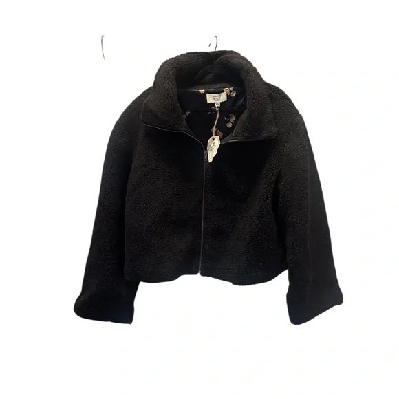 Easel Sherpa zip front Teddy Jacket size large NWT - Picture 4 of 5